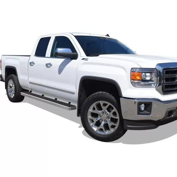 imageAPS Black Running Boards Style Compatible with Chevy Silverado GMC Sierra 20072018 Double Cab Extended Cab ampamp 2500 HD 2019 Exclude 07 ClassicInclude 19 1500 LD Nerf Bars Steps 6inSilver
