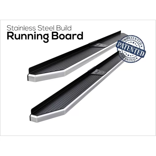 imageAPS Black Running Boards Style Compatible with Chevy Silverado GMC Sierra 20072018 Double Cab Extended Cab ampamp 2500 HD 2019 Exclude 07 ClassicInclude 19 1500 LD Nerf Bars Steps 6inPolished