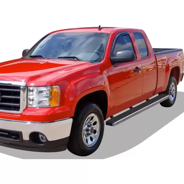 imageAPS Black Running Boards Style Compatible with Chevy Silverado GMC Sierra 20072018 Double Cab Extended Cab ampamp 2500 HD 2019 Exclude 07 ClassicInclude 19 1500 LD Nerf Bars Steps 6inAluminum Silver