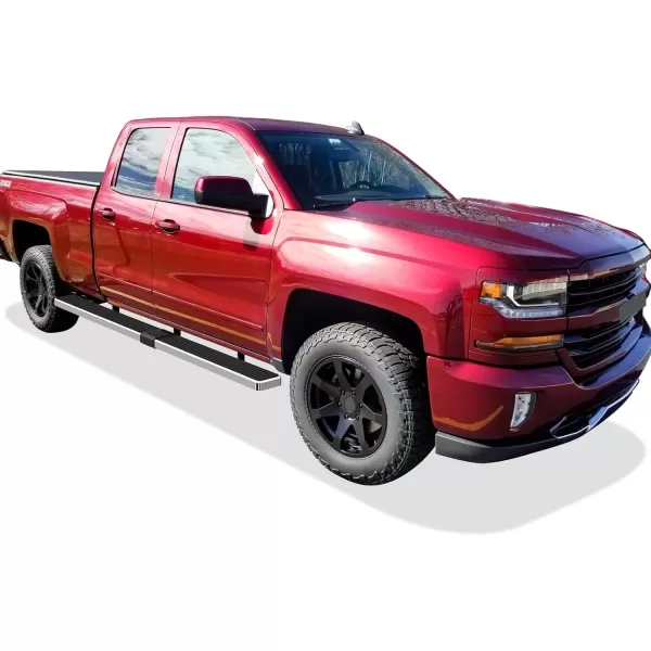 imageAPS Black Running Boards Style Compatible with Chevy Silverado GMC Sierra 20072018 Double Cab Extended Cab ampamp 2500 HD 2019 Exclude 07 ClassicInclude 19 1500 LD Nerf Bars Steps 6inAluminum Silver