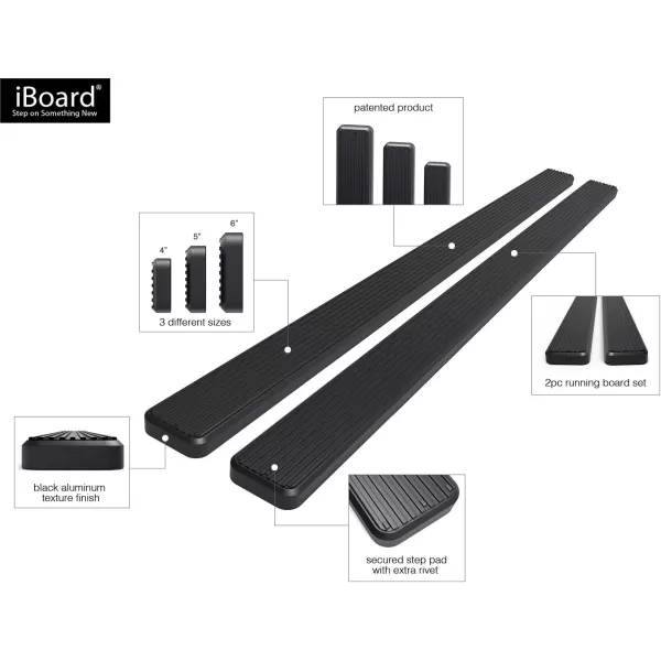 imageAPS IBDZ4791 Black 5quot Running Board Side Step iBoard Third Generation For Selected Dodge Ram 150025003500 Crew Cab Aluminum5 inches
