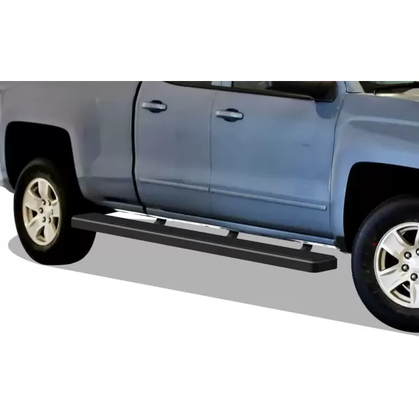 imageAPS Running Boards Nerf Bars Side Steps Compatible with Chevy Silverado GMC Sierra 20072018 Double Cab Extended Cab 55ft Short Bed ampamp 2500 2019 Exclude 07 Classic Black 6in Wheel to Wheel
