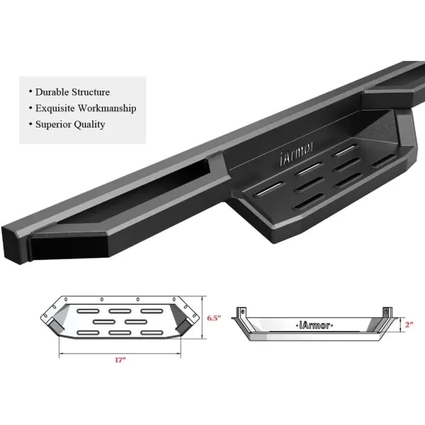 imageAPS Stainless Steel Pocket Steps Running Boards Side Bars Compatible with Chevy Silverado GMC Sierra 20072018 Double Cab Extended Cab ampamp 2500 HD 2019 Exclude 07 ClassicInclude 19 1500 LDBlack