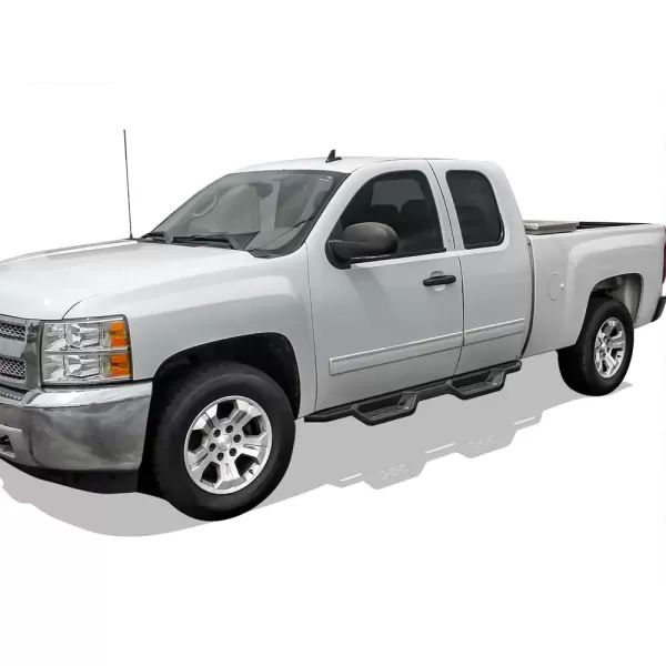 imageAPS Stainless Steel Pocket Steps Running Boards Side Bars Compatible with Chevy Silverado GMC Sierra 20072018 Double Cab Extended Cab ampamp 2500 HD 2019 Exclude 07 ClassicInclude 19 1500 LDBlack