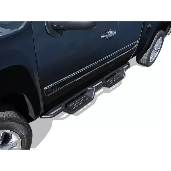 imageAPS Stainless Steel Pocket Steps Running Boards Side Bars Compatible with Chevy Silverado GMC Sierra 20072018 Double Cab Extended Cab ampamp 2500 HD 2019 Exclude 07 ClassicInclude 19 1500 LDBlack