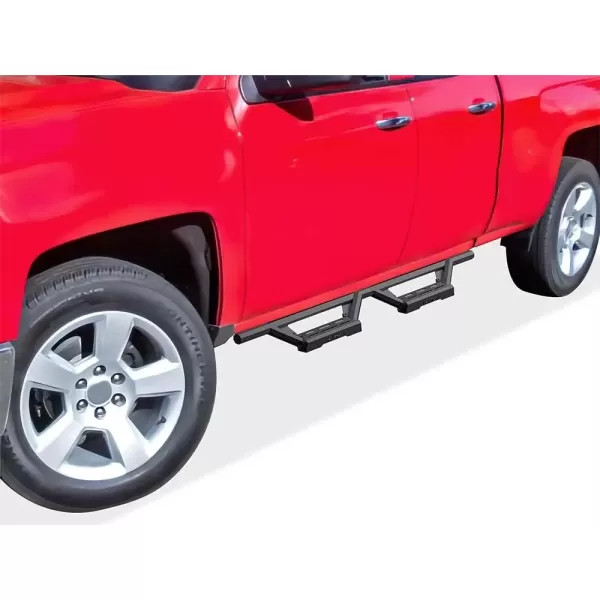 imageAPS Stainless Steel Pocket Steps Running Boards Side Bars Compatible with Chevy Silverado GMC Sierra 20072018 Double Cab Extended Cab ampamp 2500 HD 2019 Exclude 07 ClassicInclude 19 1500 LDBlack