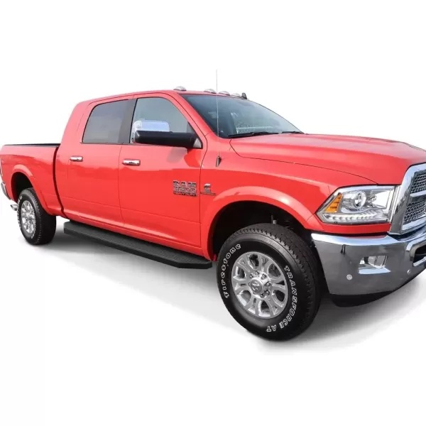 imageAPS iBoard Third Generation Black Aluminum Flat Style Running Boards Side Step for Selected Ram 1500 2500 3500 Crew CabAluminum Black