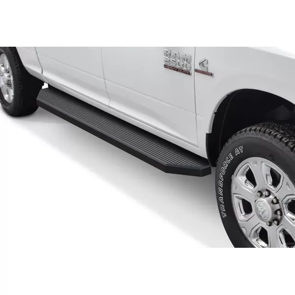 imageAPS iBoard Third Generation Black Aluminum Flat Style Running Boards Side Step for Selected Ram 1500 2500 3500 Crew CabAluminum Black