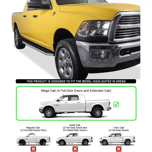 imageAPS iBoard Third Generation Black Aluminum Flat Style Running Boards Side Step for Selected Ram 1500 2500 3500 Crew CabPolished