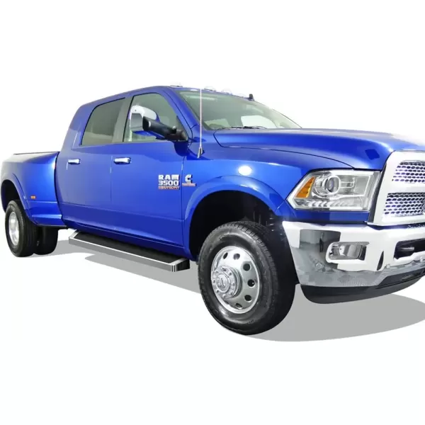 imageAPS iBoard Third Generation Black Aluminum Flat Style Running Boards Side Step for Selected Ram 1500 2500 3500 Crew CabSilver