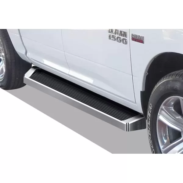 imageAPS iBoard Third Generation Silver Aluminum Running Boards Side Step for Selected Ram 1500 2500 3500 Crew Cab