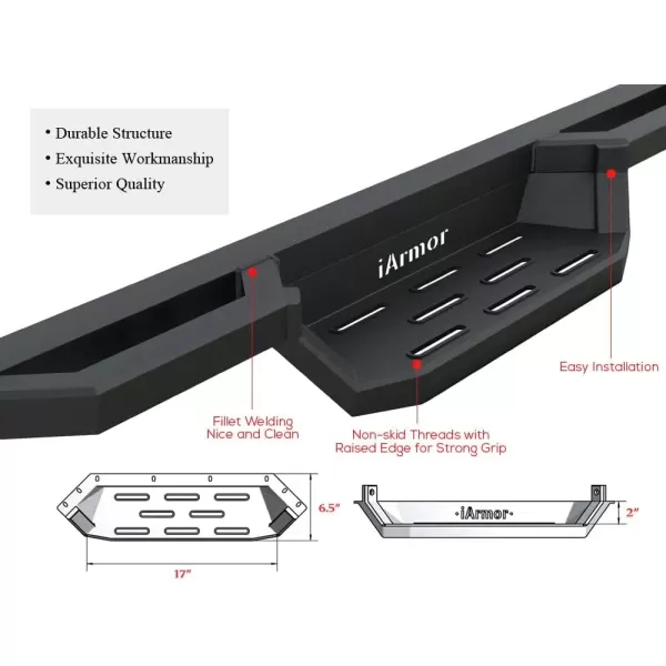 imageAPS Drop Steps Running Boards Compatible with Chevy Silverado GMC Sierra 20072018 Crew Cab