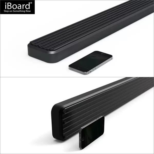 imageAPS IBCZ5928 Black 4quot Running Board Side Step iBoard Third Generation For Selected Chevy SilveradoGMC Sierra Crew Cab Aluminum4 inches