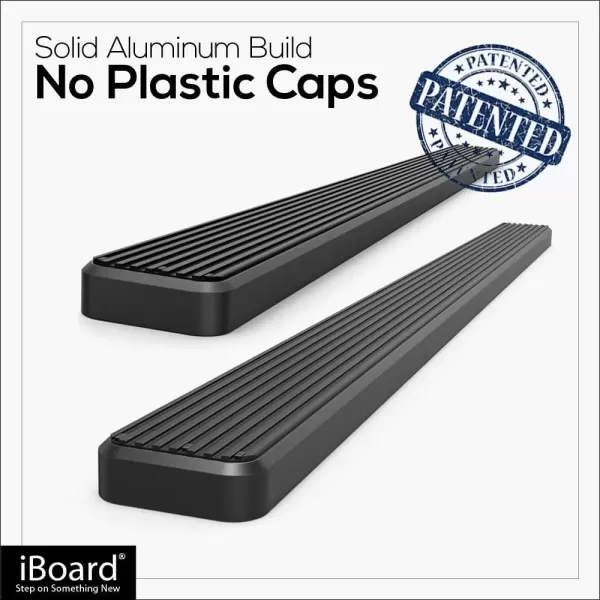 imageAPS IBCZ5928 Black 4quot Running Board Side Step iBoard Third Generation For Selected Chevy SilveradoGMC Sierra Crew Cab Aluminum4 inches