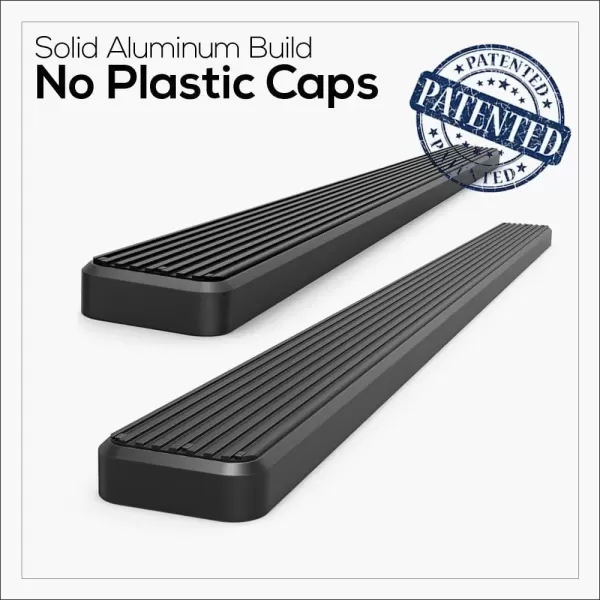 imageAPS IBCZ5928 Black 4quot Running Board Side Step iBoard Third Generation For Selected Chevy SilveradoGMC Sierra Crew Cab Aluminum5 inches