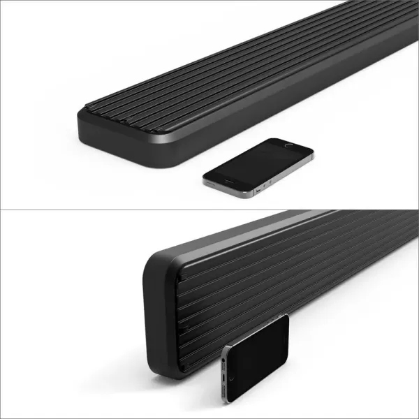 imageAPS IBCZ5928 Black 4quot Running Board Side Step iBoard Third Generation For Selected Chevy SilveradoGMC Sierra Crew Cab Aluminum5 inches