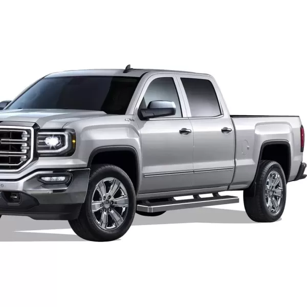 imageAPS Running Boards 5 inches Compatible with Chevy Silverado GMC Sierra 1500 20072018 ampamp 2500 HD 3500 HD 2019 Crew Cab Exclude 07 Classic Stainless Steel Nerf Bars Side Steps Side BarsStainless Steel Polished