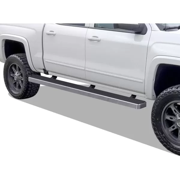 imageAPS Running Boards 5 inches Compatible with Chevy Silverado GMC Sierra 1500 20072018 ampamp 2500 HD 3500 HD 2019 Crew Cab Exclude 07 Classic Stainless Steel Nerf Bars Side Steps Side BarsSilver