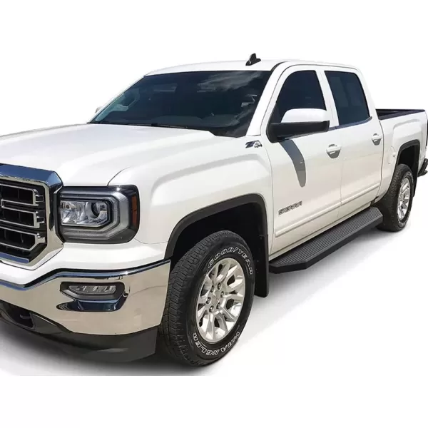 imageAPS Running Boards 5 inches Compatible with Chevy Silverado GMC Sierra 1500 20072018 ampamp 2500 HD 3500 HD 2019 Crew Cab Exclude 07 Classic Stainless Steel Nerf Bars Side Steps Side BarsStainless Steel Black