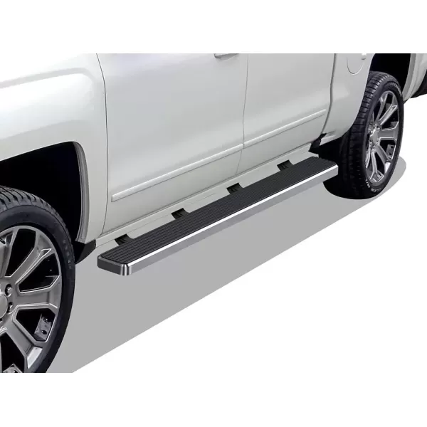 imageAPS Running Boards 5 inches Compatible with Chevy Silverado GMC Sierra 1500 20072018 ampamp 2500 HD 3500 HD 2019 Crew Cab Exclude 07 Classic Stainless Steel Nerf Bars Side Steps Side BarsStainless Steel Polished