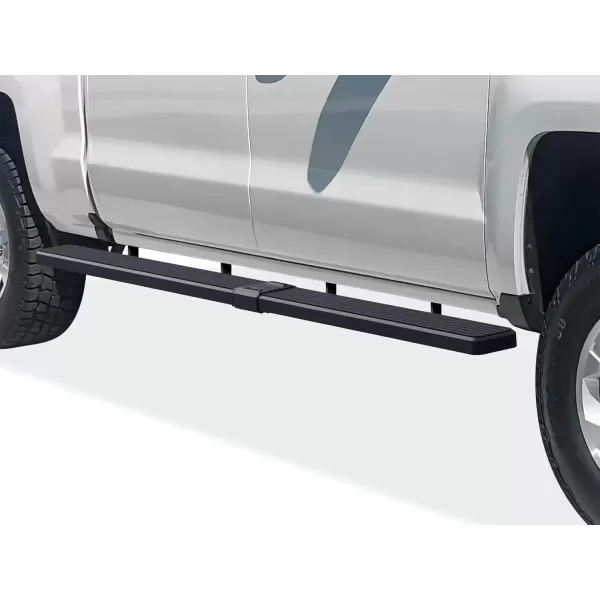 imageAPS Running Boards 5 inches Compatible with Chevy Silverado GMC Sierra 1500 20072018 ampamp 2500 HD 3500 HD 2019 Crew Cab Exclude 07 Classic Stainless Steel Nerf Bars Side Steps Side BarsAluminum Black