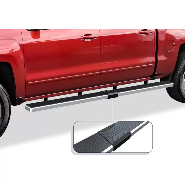 imageAPS Running Boards 5 inches Compatible with Chevy Silverado GMC Sierra 1500 20072018 ampamp 2500 HD 3500 HD 2019 Crew Cab Exclude 07 Classic Stainless Steel Nerf Bars Side Steps Side BarsStainless Steel Polished