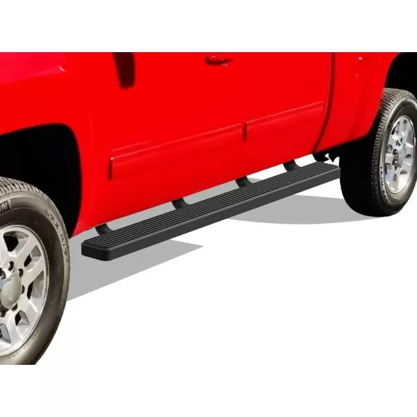 imageAPS Running Boards 5 inches Compatible with Chevy Silverado GMC Sierra 1500 20072018 ampamp 2500 HD 3500 HD 2019 Crew Cab Exclude 07 Classic Stainless Steel Nerf Bars Side Steps Side BarsStainless Steel Black