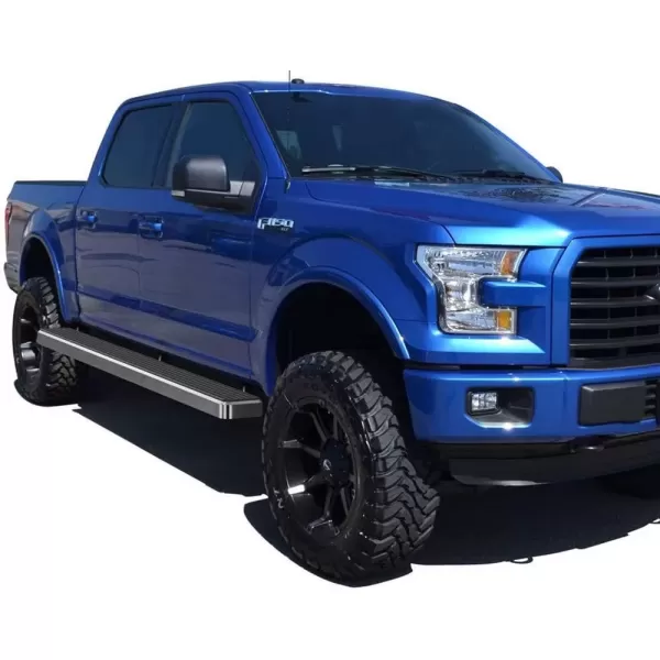 imageAPS Running Boards 5in Compatible with Ford F150 20152025 SuperCrew Cab ampamp F150 Lightning 20222025 ampamp F250 F350 Super Duty 20172025 Crew Cab Stainless Steel Nerf Bars Side Steps Side BarsSilver