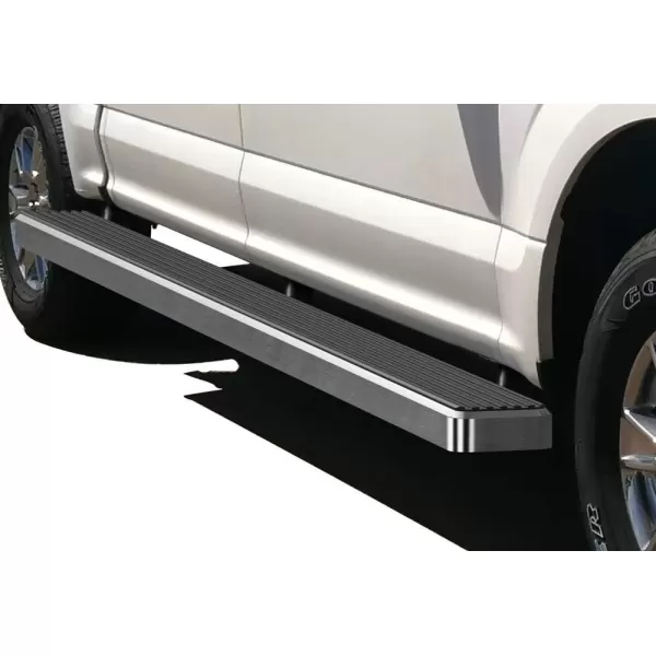 imageAPS Running Boards 5in Compatible with Ford F150 20152025 SuperCrew Cab ampamp F150 Lightning 20222025 ampamp F250 F350 Super Duty 20172025 Crew Cab Stainless Steel Nerf Bars Side Steps Side BarsSilver