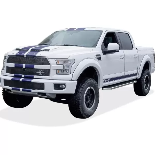 imageAPS Running Boards 5in Compatible with Ford F150 20152025 SuperCrew Cab ampamp F150 Lightning 20222025 ampamp F250 F350 Super Duty 20172025 Crew Cab Stainless Steel Nerf Bars Side Steps Side BarsPolished