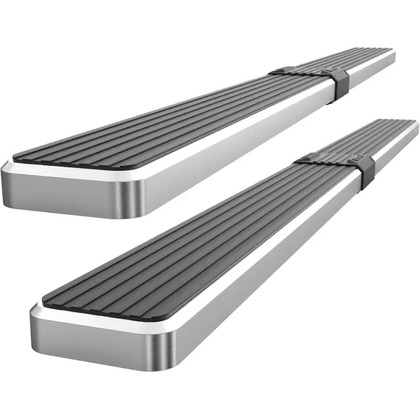 imageAPS Running Boards 5in Compatible with Ford F150 20152025 SuperCrew Cab ampamp F150 Lightning 20222025 ampamp F250 F350 Super Duty 20172025 Crew Cab Stainless Steel Nerf Bars Side Steps Side BarsStainless Steel Polished