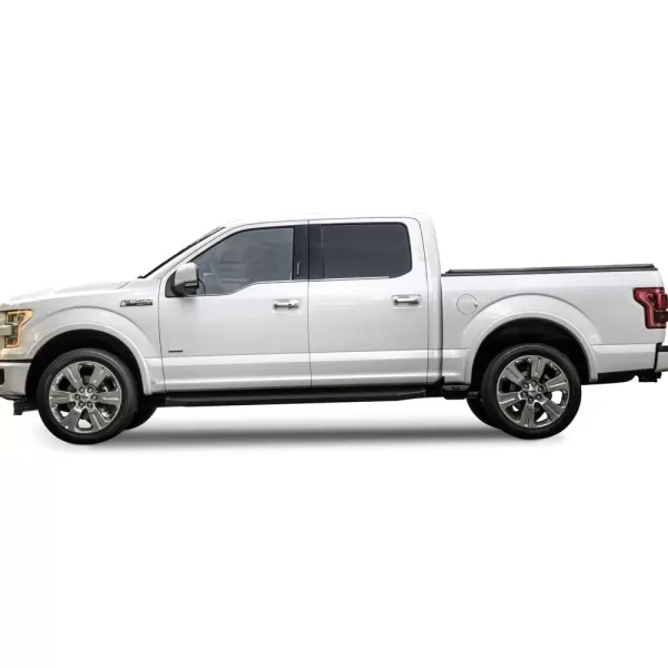 imageAPS Running Boards 5in Compatible with Ford F150 20152025 SuperCrew Cab ampamp F150 Lightning 20222025 ampamp F250 F350 Super Duty 20172025 Crew Cab Stainless Steel Nerf Bars Side Steps Side BarsStainless Steel Black