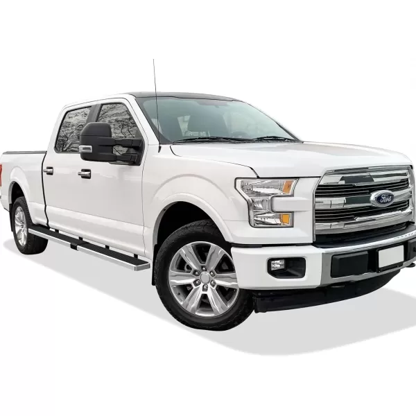 imageAPS Running Boards 5in Compatible with Ford F150 20152025 SuperCrew Cab ampamp F150 Lightning 20222025 ampamp F250 F350 Super Duty 20172025 Crew Cab Stainless Steel Nerf Bars Side Steps Side BarsSilver