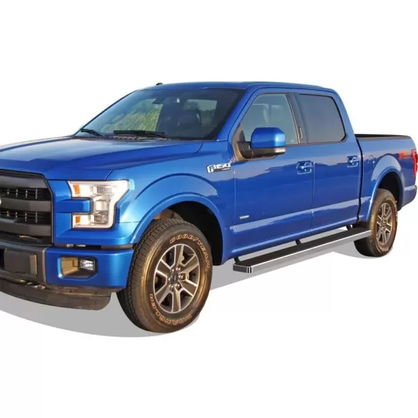 imageAPS Running Boards 5in Compatible with Ford F150 20152025 SuperCrew Cab ampamp F150 Lightning 20222025 ampamp F250 F350 Super Duty 20172025 Crew Cab Stainless Steel Nerf Bars Side Steps Side BarsStainless Steel Polished