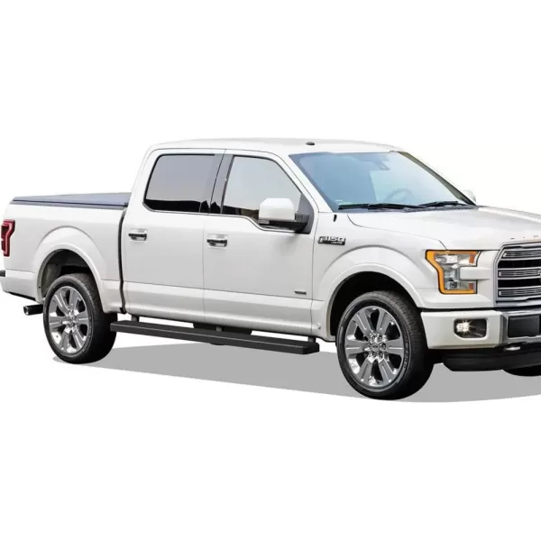 imageAPS Running Boards 5in Compatible with Ford F150 20152025 SuperCrew Cab ampamp F150 Lightning 20222025 ampamp F250 F350 Super Duty 20172025 Crew Cab Stainless Steel Nerf Bars Side Steps Side BarsBlack