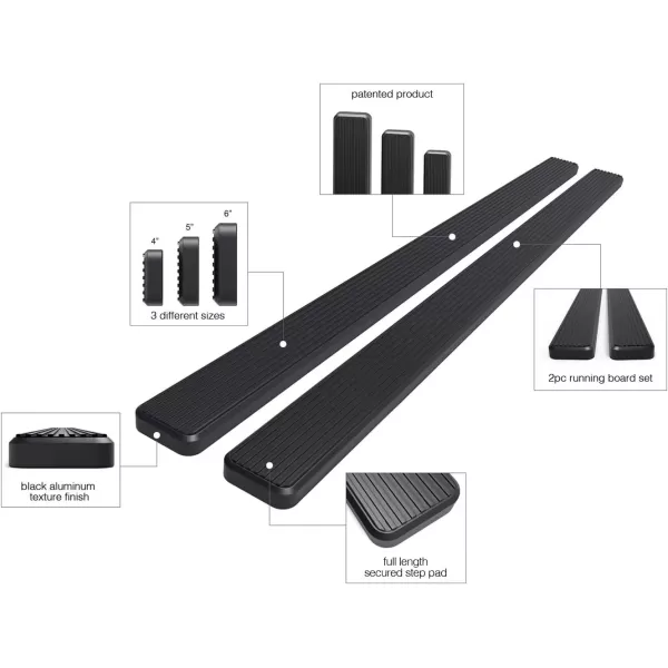 imageAPS Running Boards 5in Compatible with Ford F150 20152025 SuperCrew Cab ampamp F150 Lightning 20222025 ampamp F250 F350 Super Duty 20172025 Crew Cab Stainless Steel Nerf Bars Side Steps Side BarsBlack