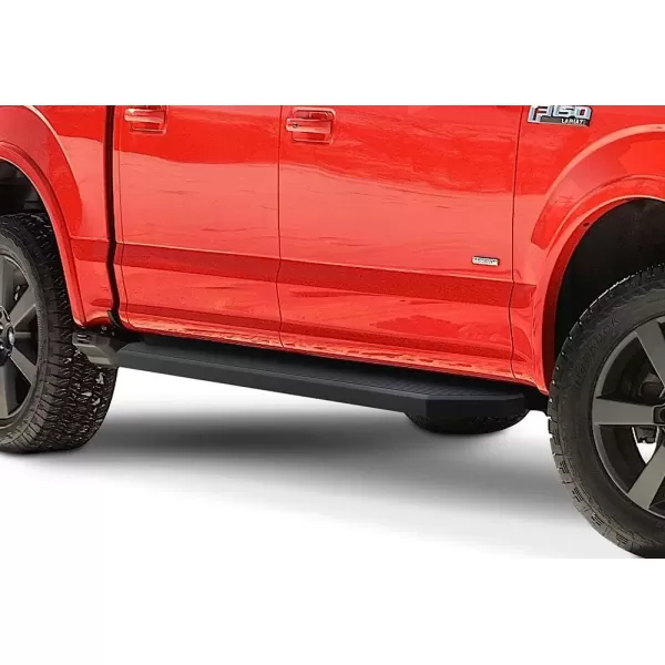 imageAPS Running Boards 5in Compatible with Ford F150 20152025 SuperCrew Cab ampamp F150 Lightning 20222025 ampamp F250 F350 Super Duty 20172025 Crew Cab Stainless Steel Nerf Bars Side Steps Side BarsStainless Steel Black