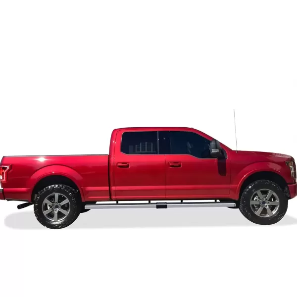 imageAPS Running Boards 5in Compatible with Ford F150 20152025 SuperCrew Cab ampamp F150 Lightning 20222025 ampamp F250 F350 Super Duty 20172025 Crew Cab Stainless Steel Nerf Bars Side Steps Side BarsStainless Steel Polished