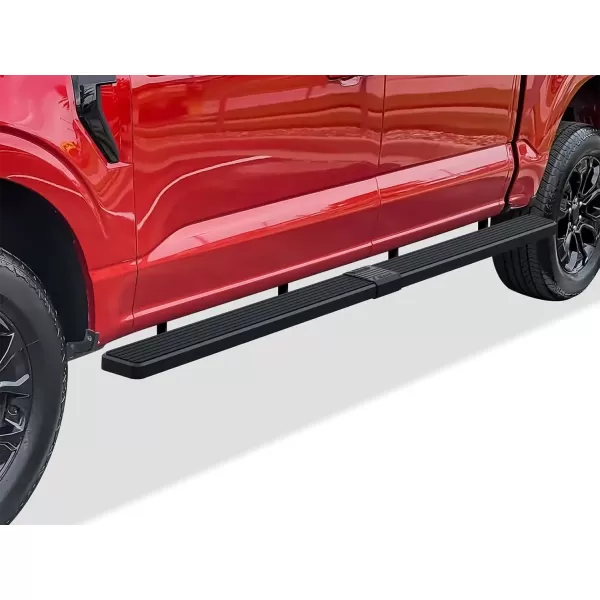 imageAPS Running Boards 5in Compatible with Ford F150 20152025 SuperCrew Cab ampamp F150 Lightning 20222025 ampamp F250 F350 Super Duty 20172025 Crew Cab Stainless Steel Nerf Bars Side Steps Side BarsBlack