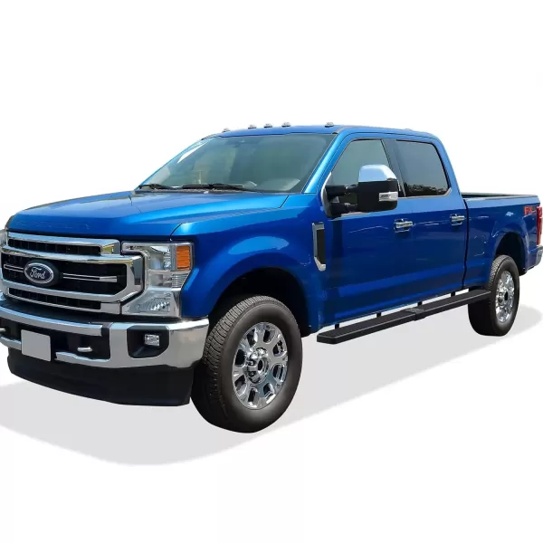 imageAPS Running Boards 5in Compatible with Ford F150 20152025 SuperCrew Cab ampamp F150 Lightning 20222025 ampamp F250 F350 Super Duty 20172025 Crew Cab Stainless Steel Nerf Bars Side Steps Side BarsBlack