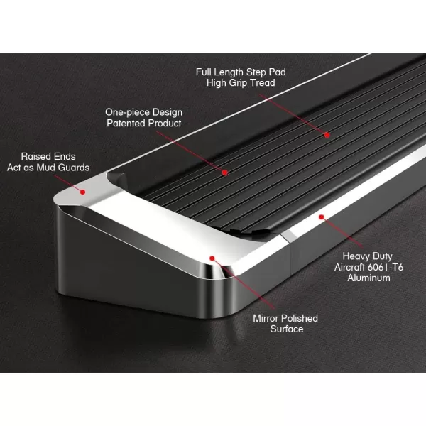 imageAPS Running Boards Nerf Bars Side Steps Compatible with Chevy Silverado GMC Sierra 1500 20072018 ampamp 2500 HD 3500 HD 2019 Crew Cab Exclude 07 Classic Stainless Steel Polished Silver 5inAluminum Silver