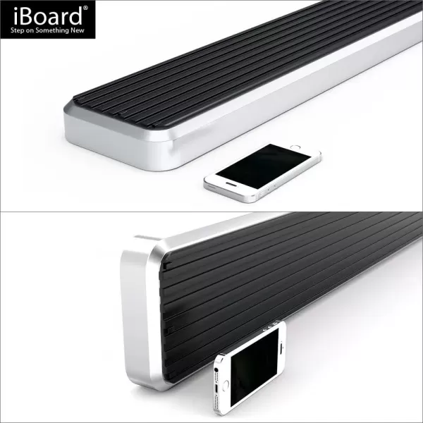 imageAPS Running Boards Nerf Bars Side Steps Compatible with Chevy Silverado GMC Sierra 1500 20072018 ampamp 2500 HD 3500 HD 2019 Crew Cab Exclude 07 Classic Stainless Steel Polished Silver 5inAluminum Silver