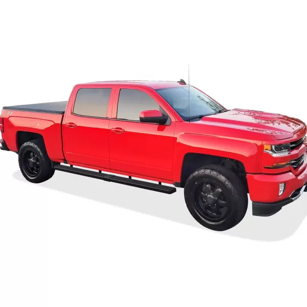 imageAPS Running Boards Nerf Bars Side Steps Compatible with Chevy Silverado GMC Sierra 1500 20072018 ampamp 2500 HD 3500 HD 2019 Crew Cab Exclude 07 Classic Stainless Steel Polished Silver 5inStainless Steel Black