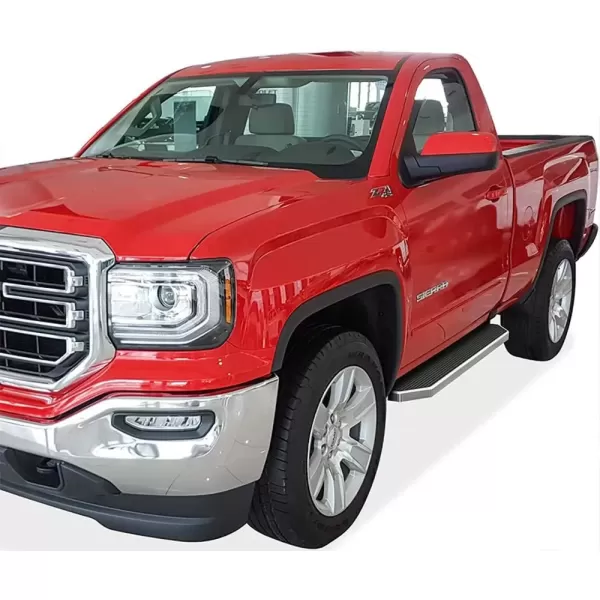 imageAPS Running Boards Nerf Bars Side Steps Compatible with Chevy Silverado GMC Sierra 1500 20072018 ampamp 2500 HD 3500 HD 2019 Crew Cab Exclude 07 Classic Stainless Steel Polished Silver 5inPolished