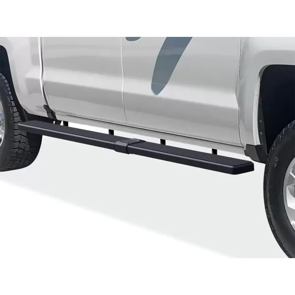 imageAPS Running Boards Nerf Bars Side Steps Compatible with Chevy Silverado GMC Sierra 1500 20072018 ampamp 2500 HD 3500 HD 2019 Crew Cab Exclude 07 Classic Stainless Steel Polished Silver 5inAluminum Black