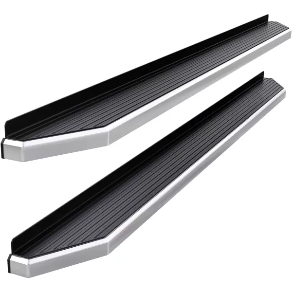imageAPS Running Boards Nerf Bars Side Steps Compatible with Chevy Silverado GMC Sierra 1500 20072018 ampamp 2500 HD 3500 HD 2019 Crew Cab Exclude 07 Classic Stainless Steel Polished Silver 5inPolished