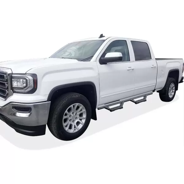 imageAPS Stainless Steel Pocket Steps Running Boards Side Bars Compatible with Chevy Silverado GMC Sierra 1500 20072018 Crew Cab ampamp 2500 3500 HD 2019 Crew Cab Exclude 07 ClassicBlack