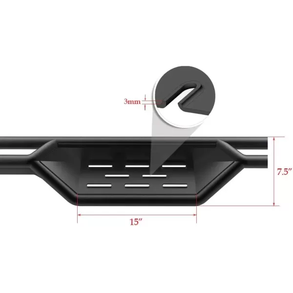 imageAPS Stainless Steel Pocket Steps Running Boards Side Bars Compatible with Chevy Silverado GMC Sierra 1500 20072018 Crew Cab ampamp 2500 3500 HD 2019 Crew Cab Exclude 07 ClassicBlack