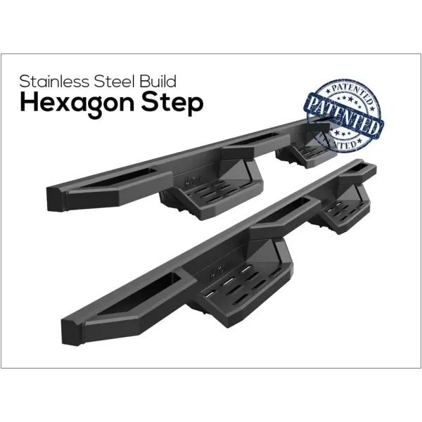 imageAPS Stainless Steel Pocket Steps Running Boards Side Bars Compatible with Ford F150 20152025 SuperCrew Cab ampamp F150 Lightning 20222025 ampamp F250 F350 Super Duty 20172025 Crew CabBlack
