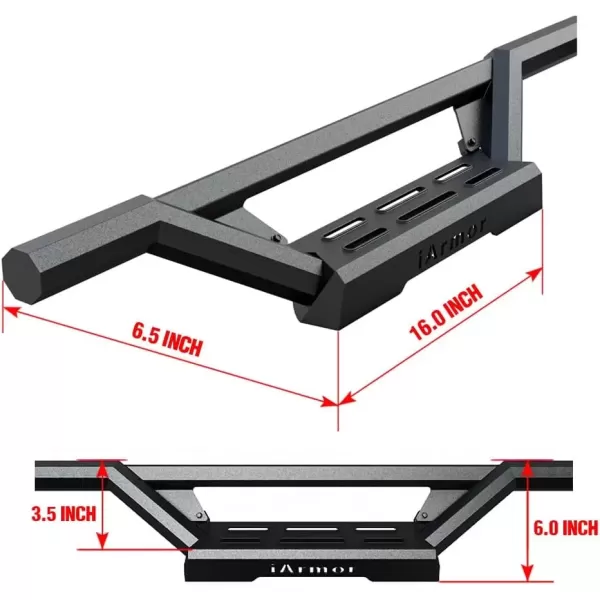 imageAPS Stainless Steel Pocket Steps Running Boards Side Bars Compatible with Ford F150 20152025 SuperCrew Cab ampamp F150 Lightning 20222025 ampamp F250 F350 Super Duty 20172025 Crew CabBlack